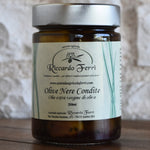 359 gr d'olives noires assaisonnées à l'huile d'olive extra vierge