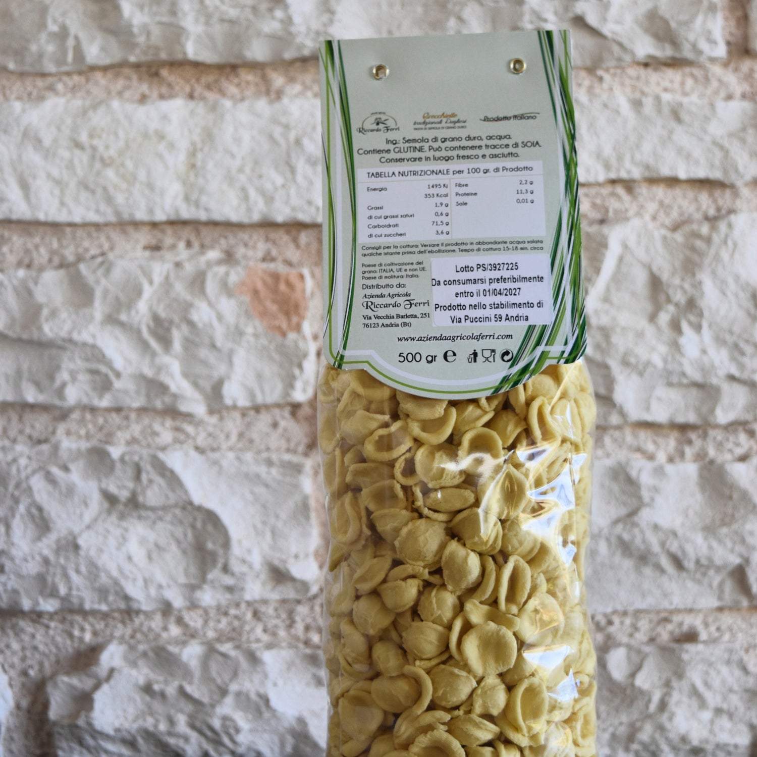 500 gr Traditional Apulian Orecchiette