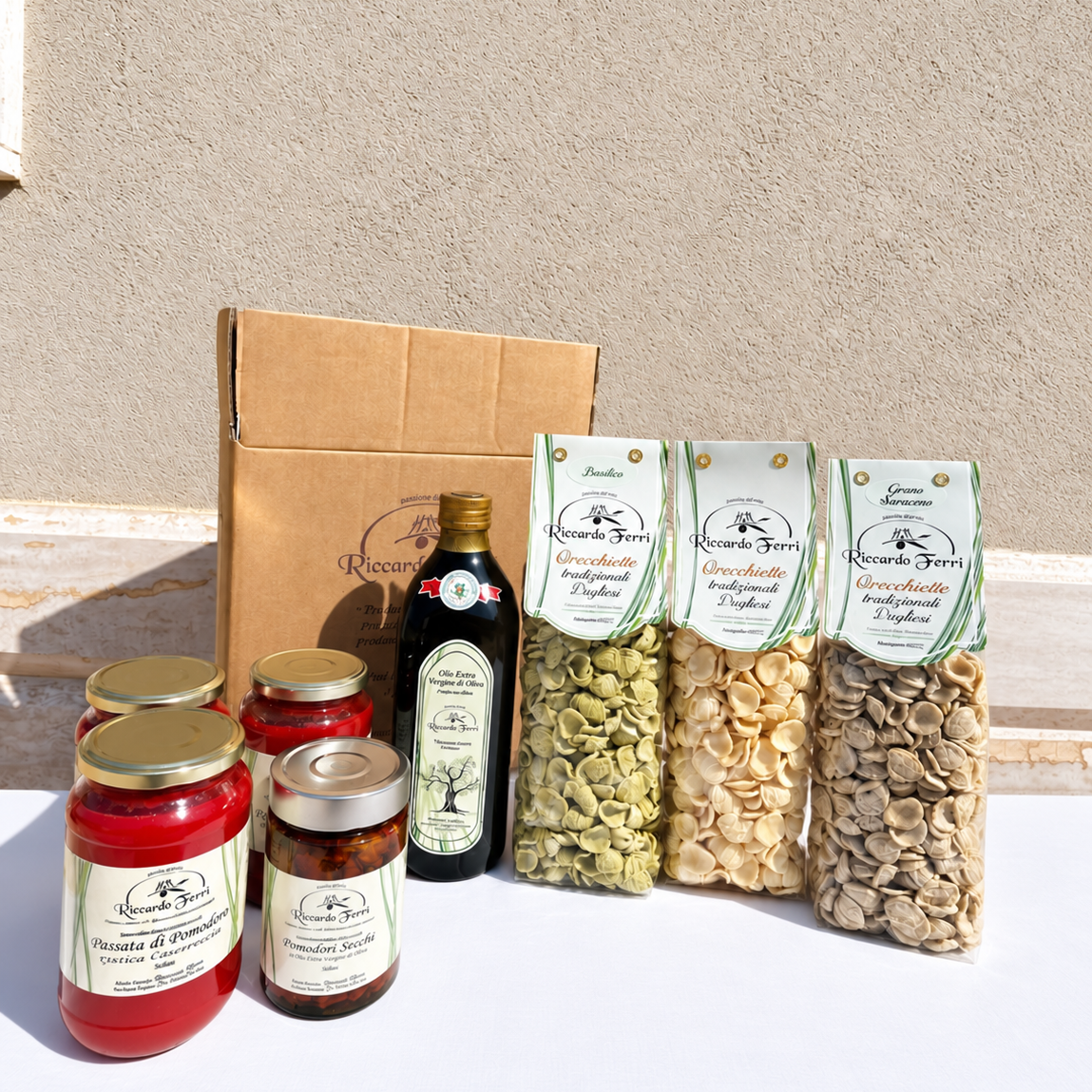 IL PACCO DI MAMMA ANGELA - Box degustazione pasta + passata + olio + sott'olio