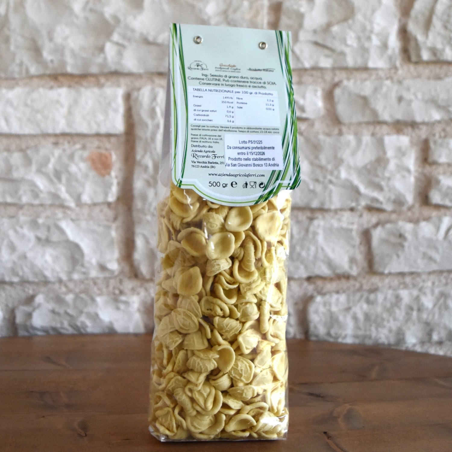 500 gr Orecchiette traditionnelle des Pouilles
