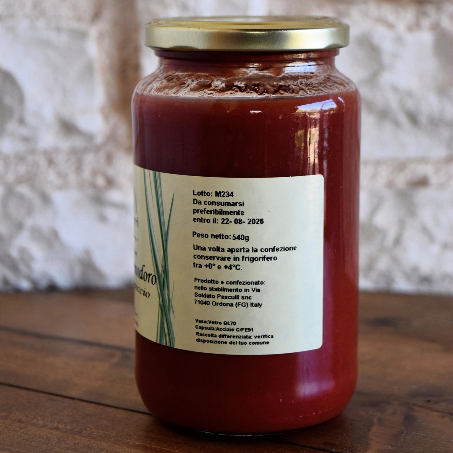 Passata di pomodoro casereccia da 580 Gr