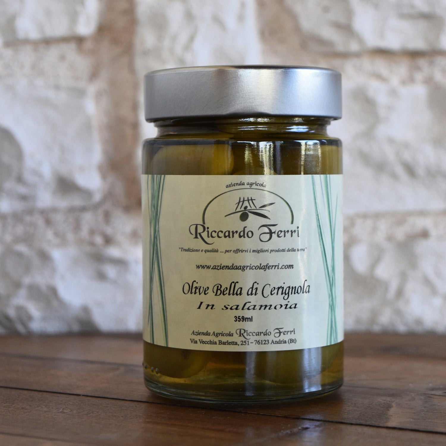 359 gr Olive verdi bella di Cerignola in salamoia
