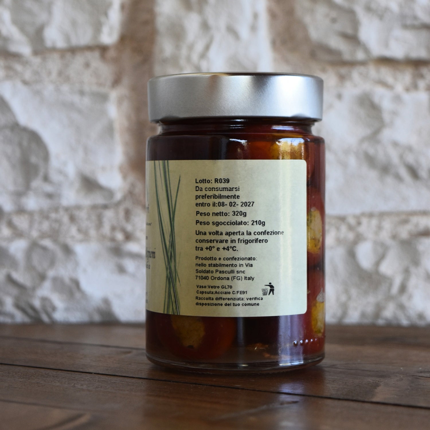 359 gr Peperoncini piccanti ripieni sott’olio con olio extra vergine d’oliva