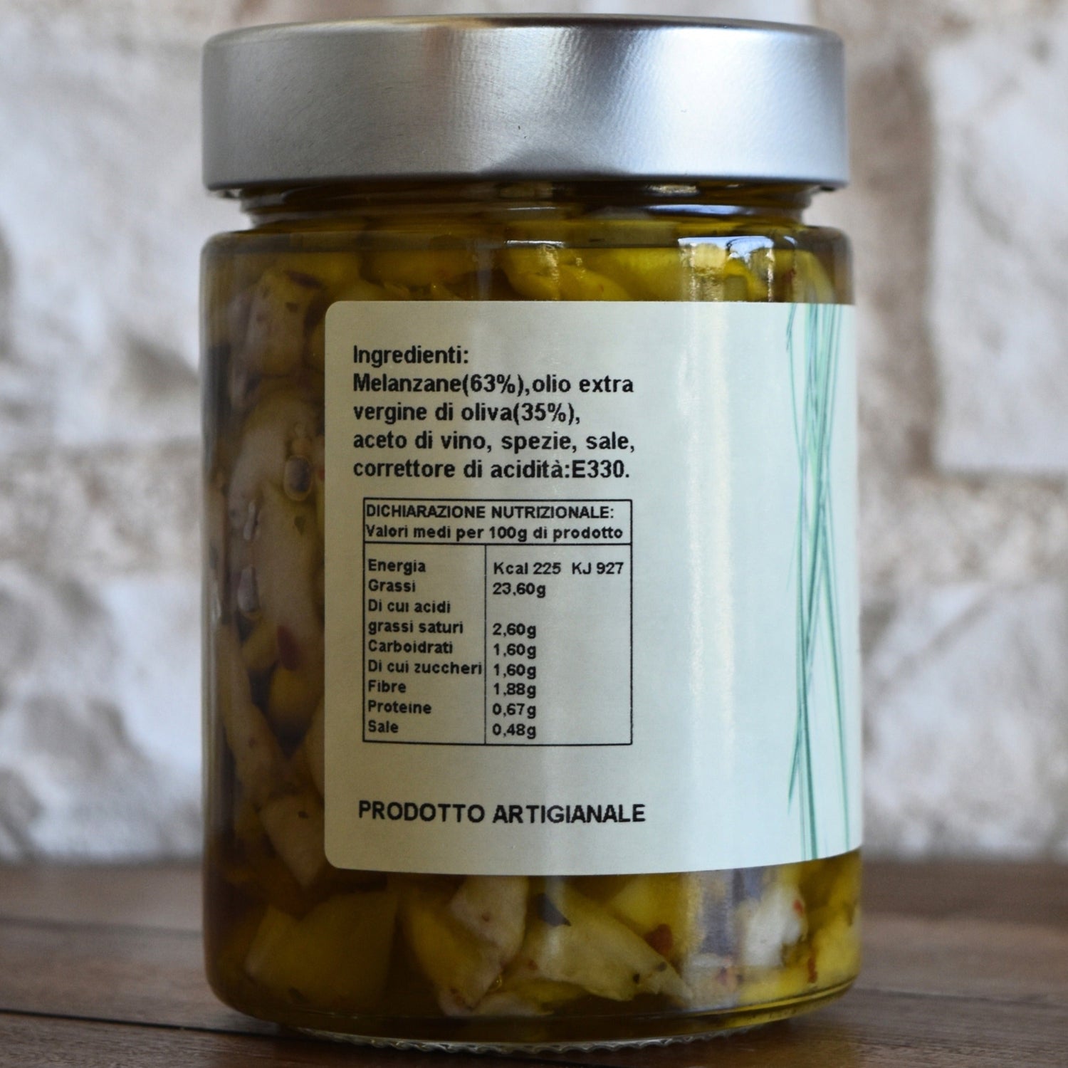 359 gr Filets d'aubergines à l'huile d'olive extra vierge.