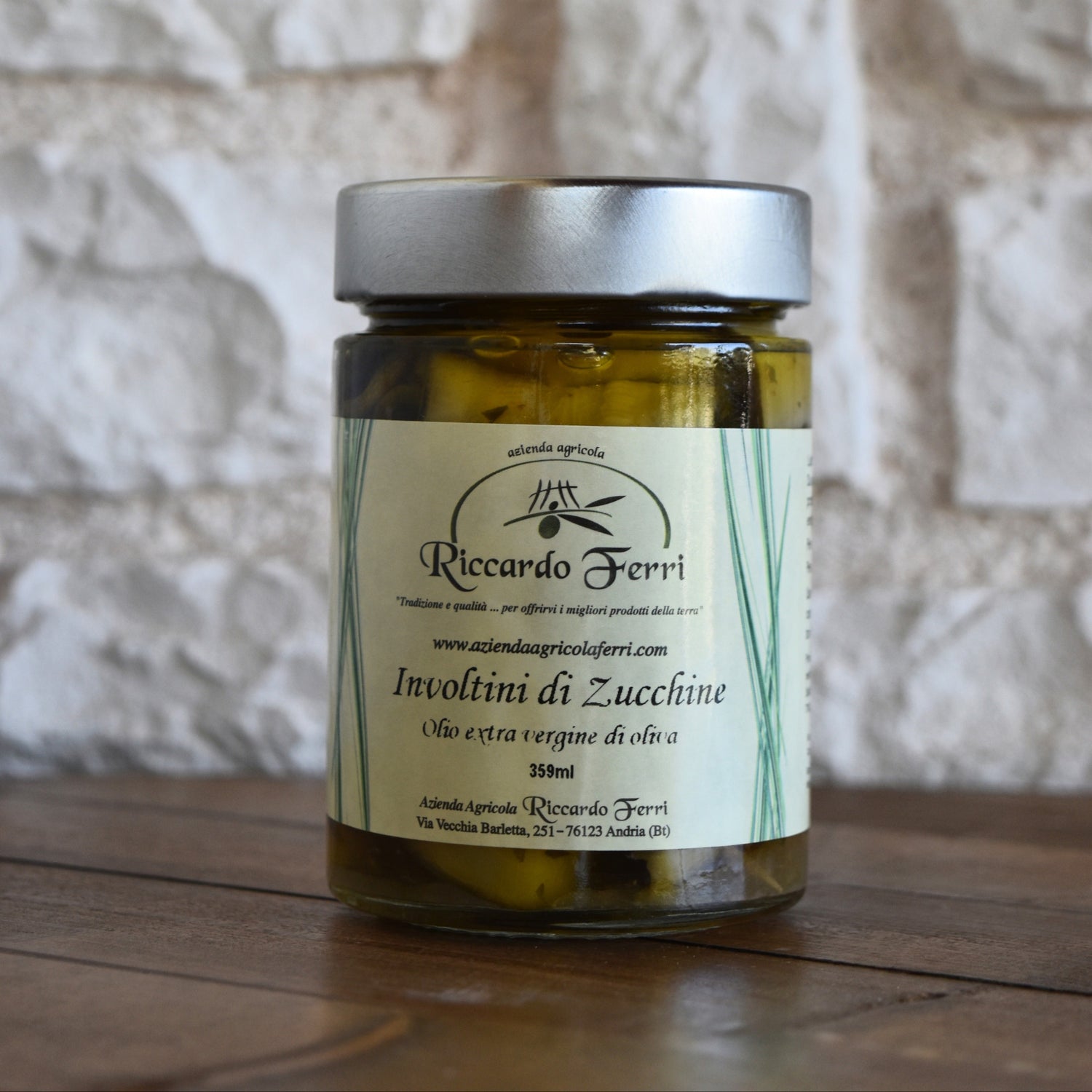 359 gr Zucchini rolls in oil with extra virgin olive oil