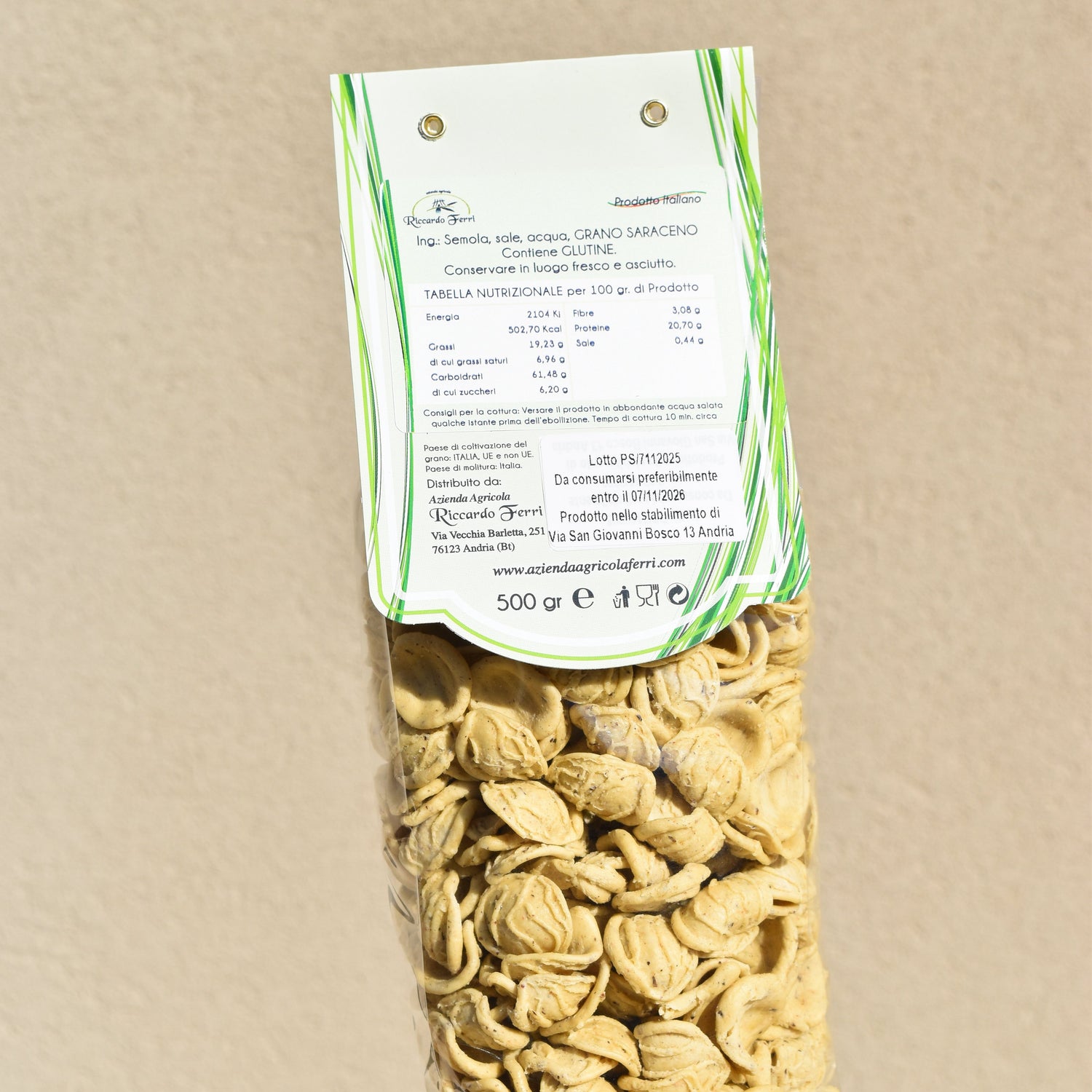 Orecchiette tradizionali al grano saraceno