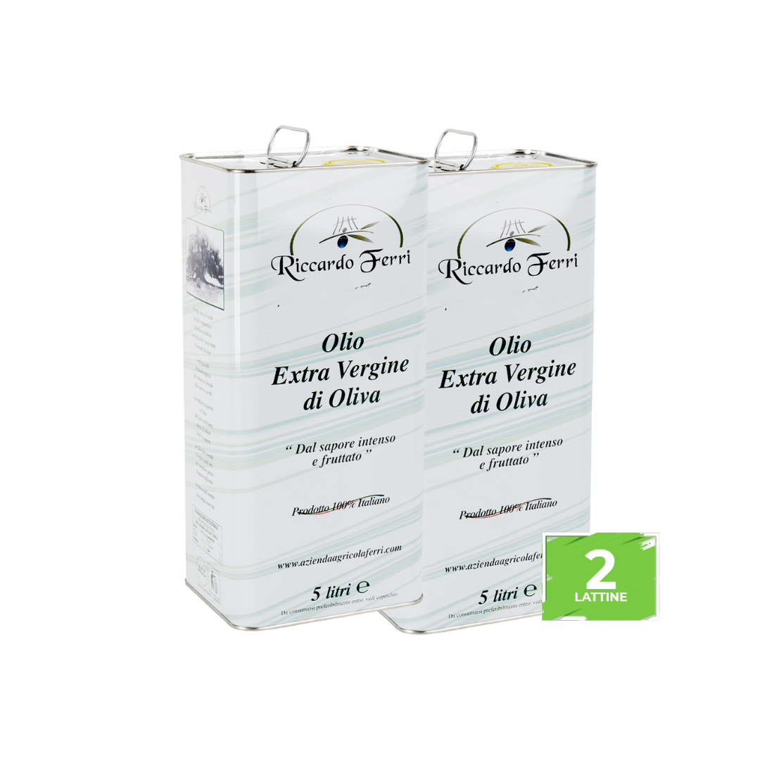 2 x 5 Lt Cans of 100% Italian Extra Virgin Olive Oil