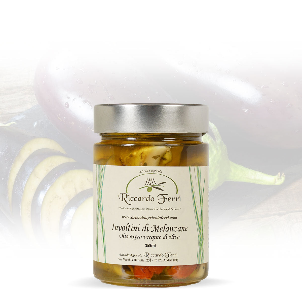 359 gr Eggplant rolls in oil with extra virgin olive oil