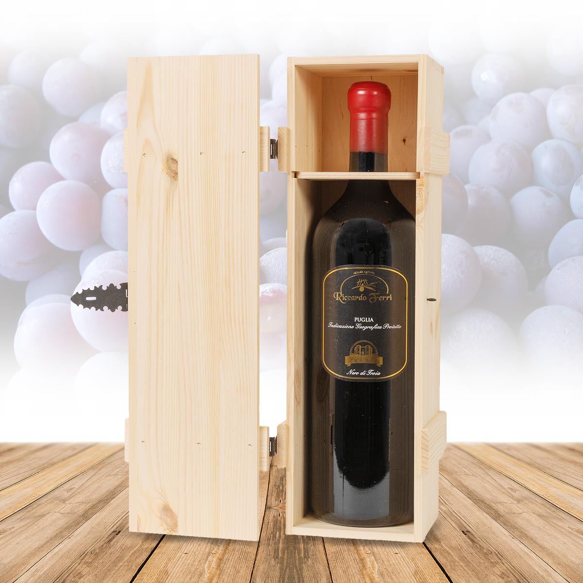 3 Litre Magnum “Nero di Troia” PGI in Pine Box