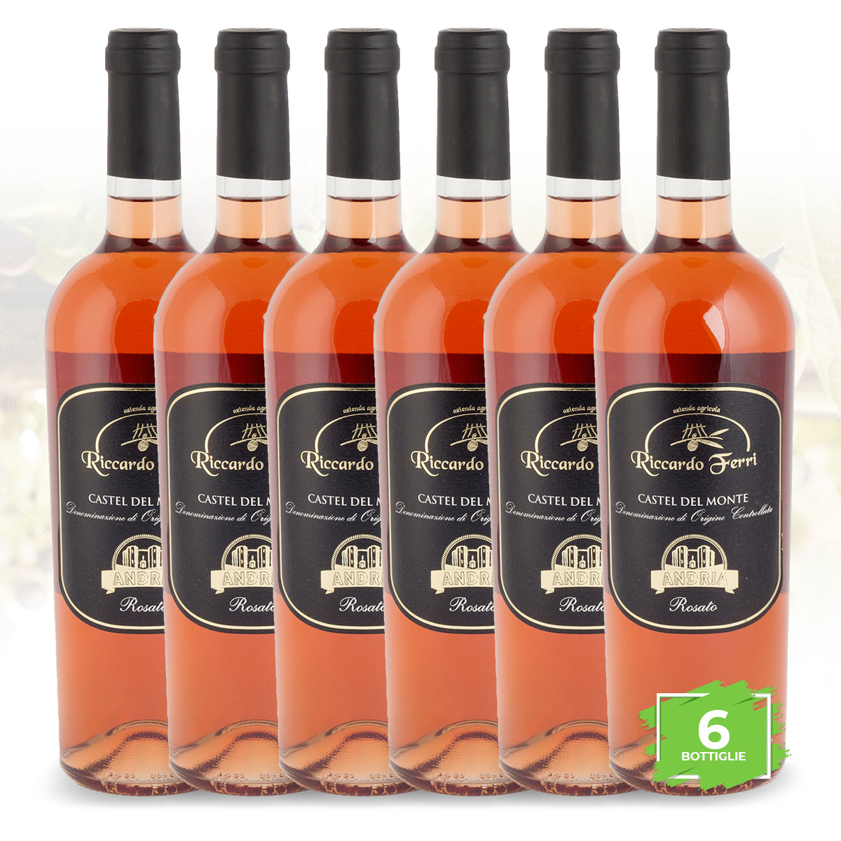 6 x 750ml bottles of DOC Castel del Monte rosé wine