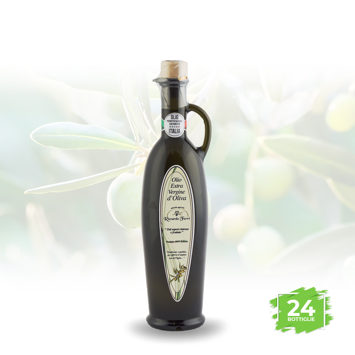24 Bottiglie Siviglia da 250 ml di olio extra vergine d'oliva 100